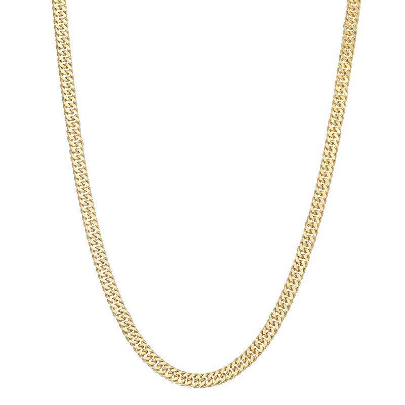 Giorgio di Vicenza Sterling Silver Mens Italian Cuban Curb Chain Necklace Gold Tone Product Image