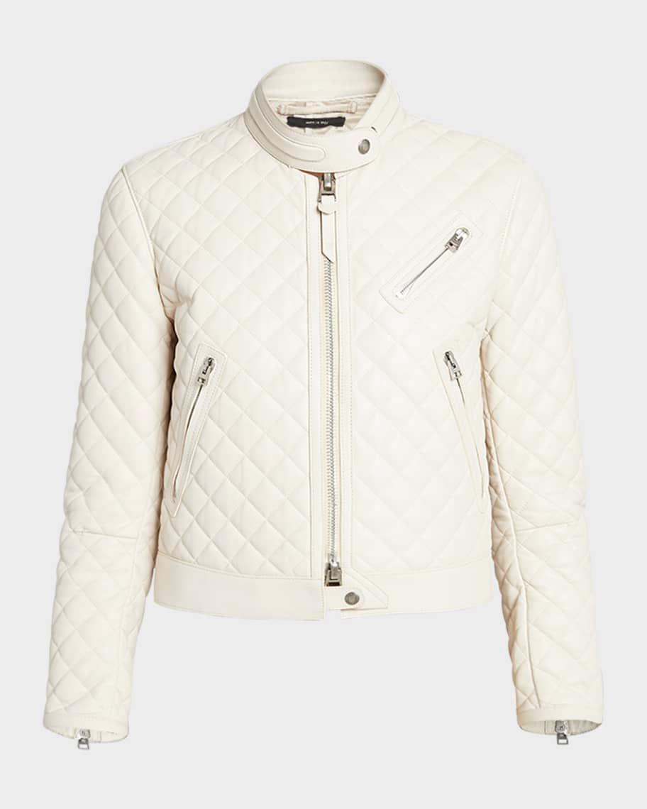 Quilted Leather Racer Jacket Product Image