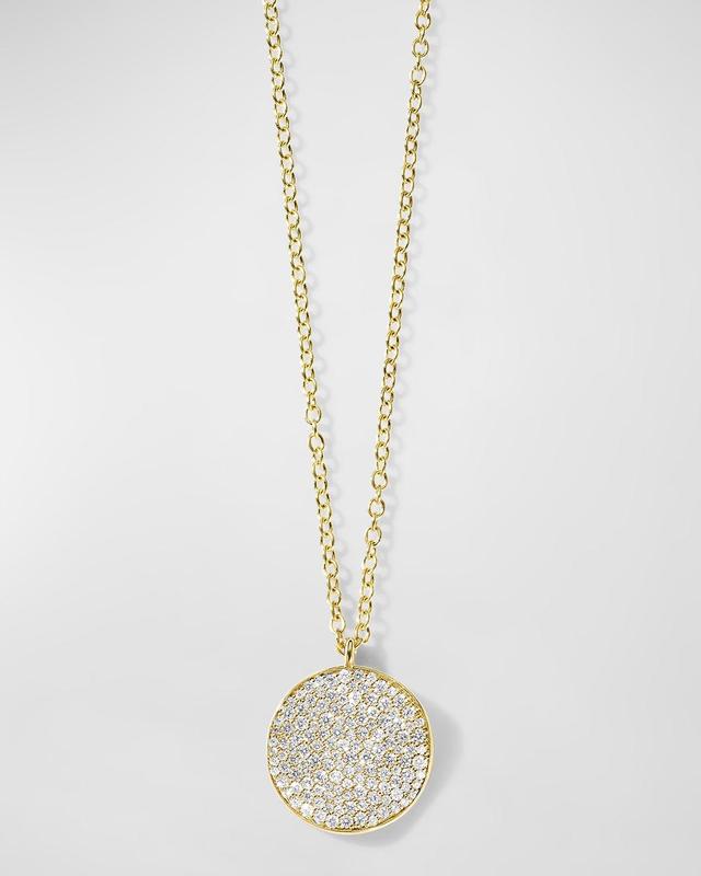 Ippolita 18K Yellow Gold Stardust Diamond Pave Medium Disc Pendant Necklace, 16-18 Product Image