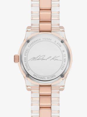 Womens Runway Goldtone & Tortoiseshell Acetate Logo Watch Product Image