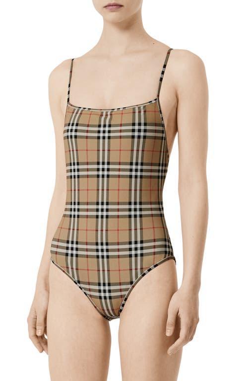 burberry Check One-Piece Swimsuit Product Image