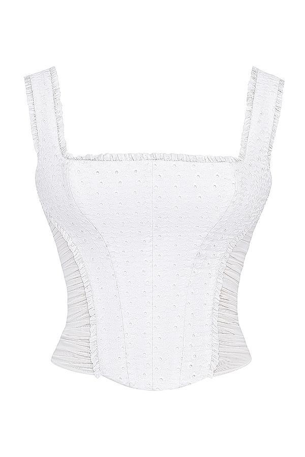 Catalina White Broderie Anglais Corset Product Image