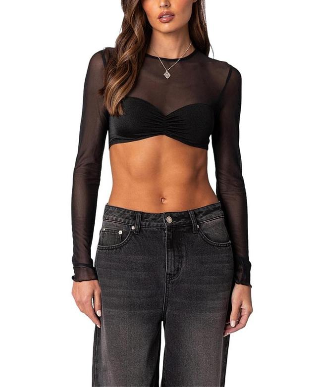 Womens Night out sheer crop top Product Image