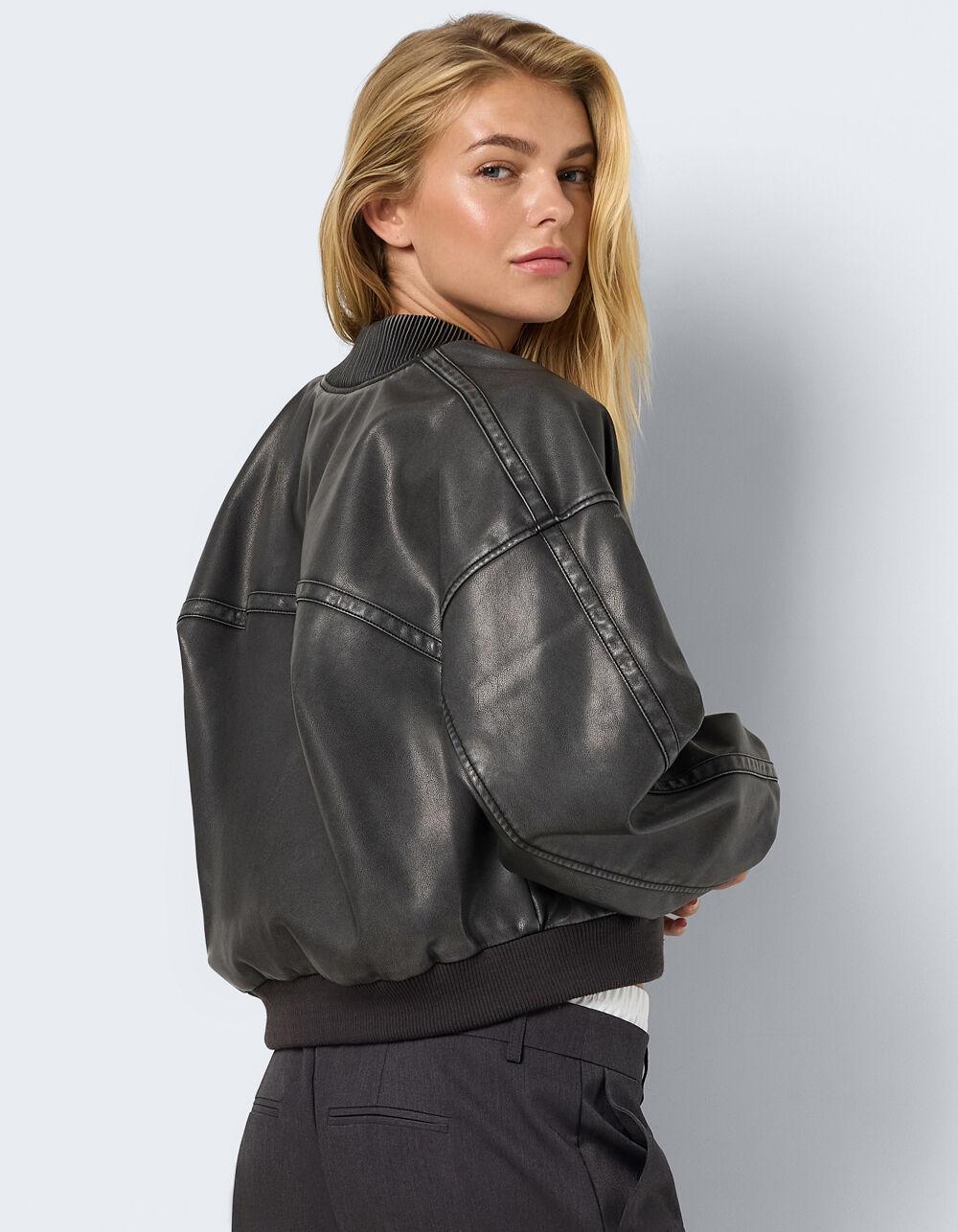 NOISY MAY Dixie Womens Faux Leather Bomber Jacket Product Image