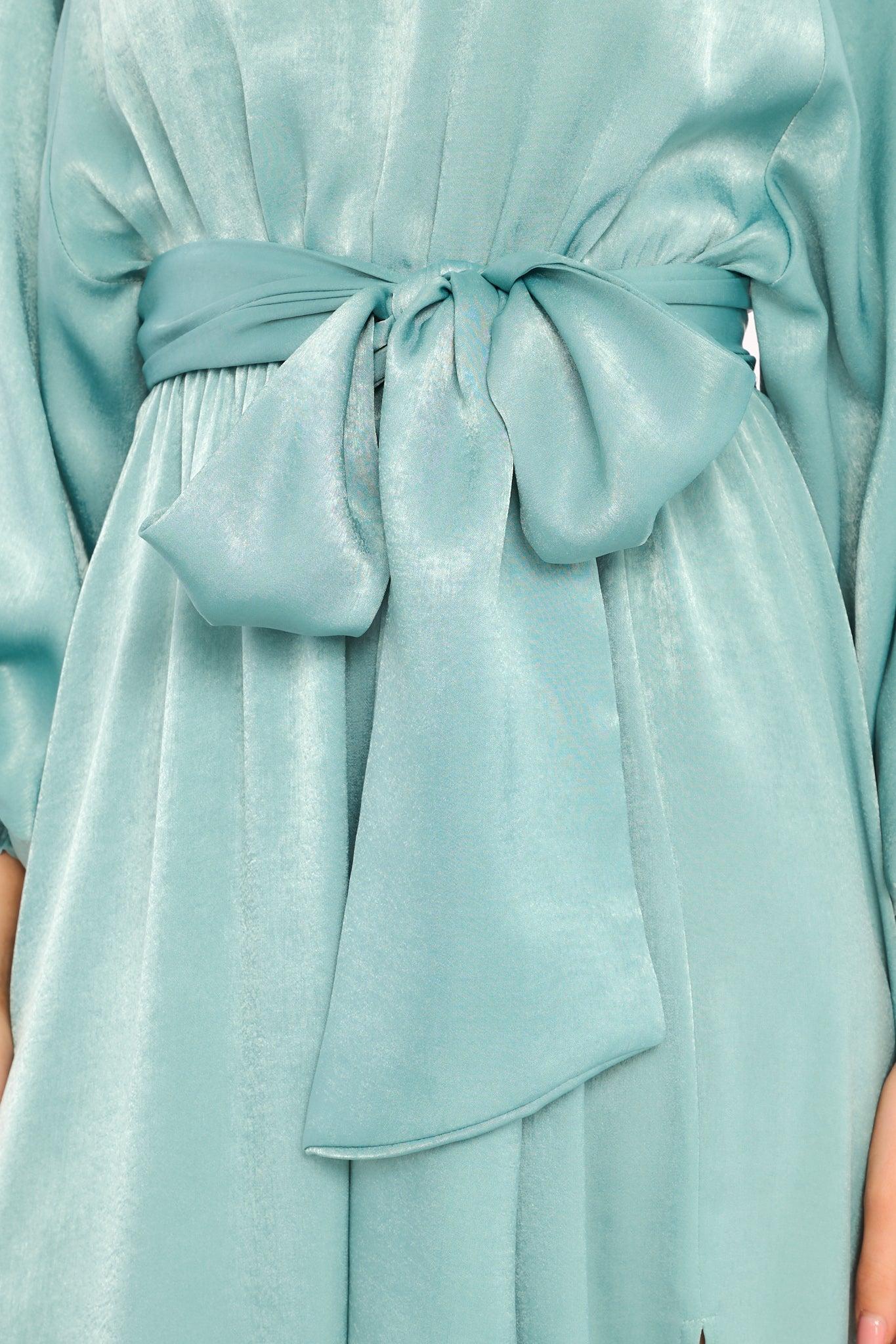 Aura Like A Princess Seafoam Maxi Dress Green Product Image