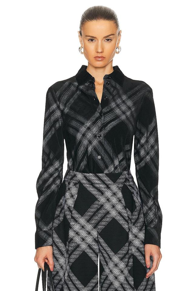 Burberry Button Down Blouse in Black Product Image