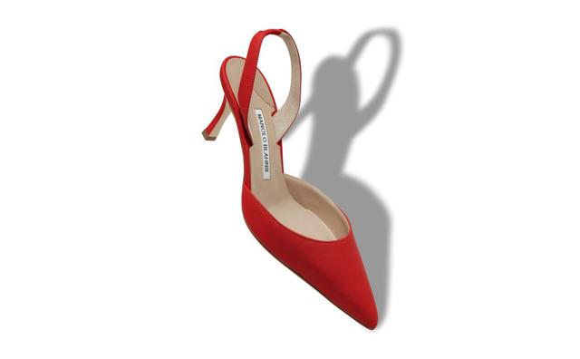 CAROLYNE 70 Red Nappa Leather Slingback Pumps Product Image