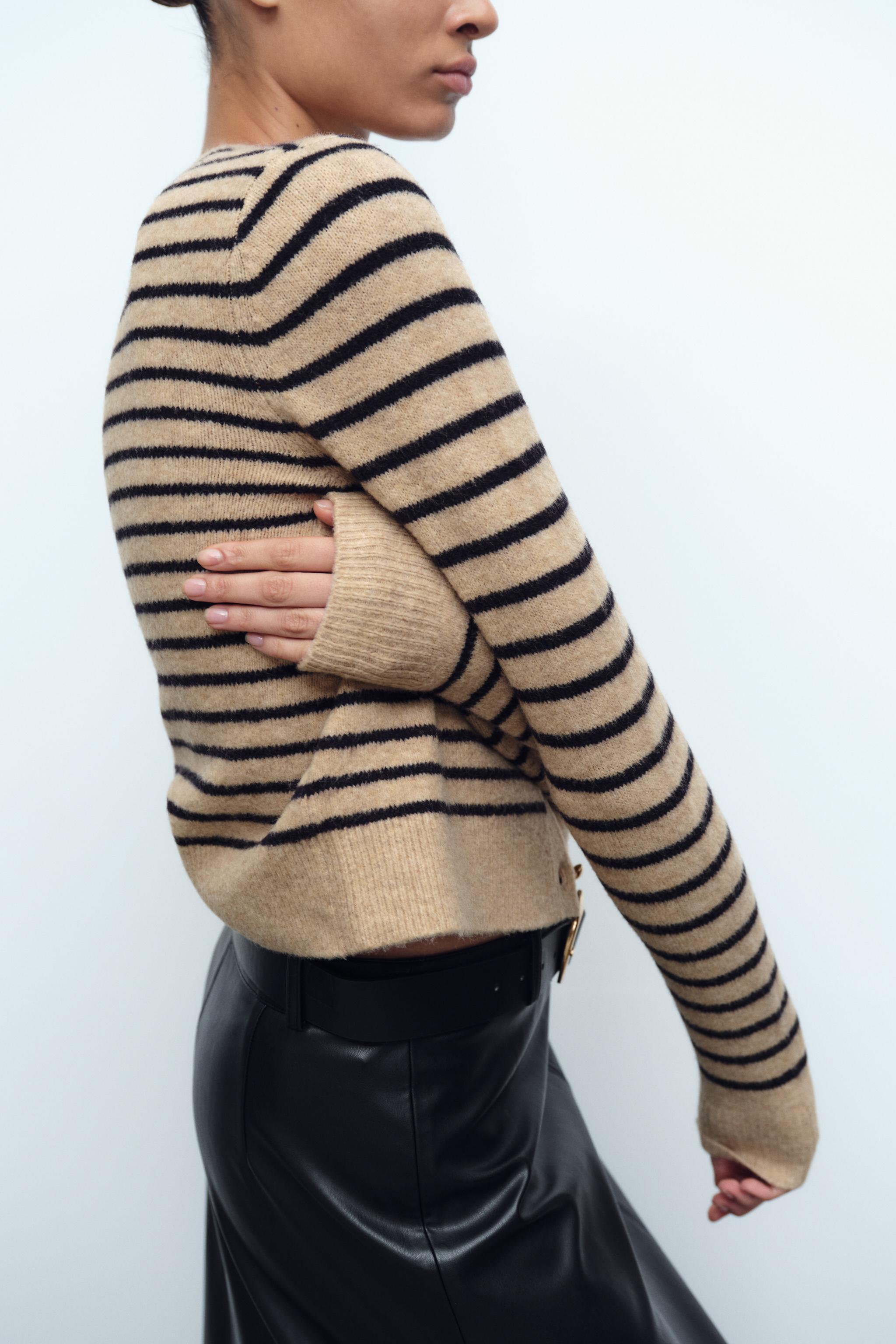 STRIPED KNIT CARDIGAN Product Image