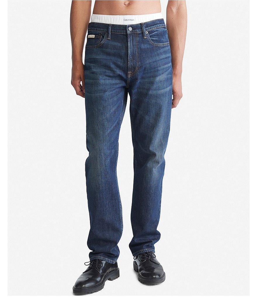 Calvin Klein Standard Straight Fit Stretch Denim Jeans Product Image