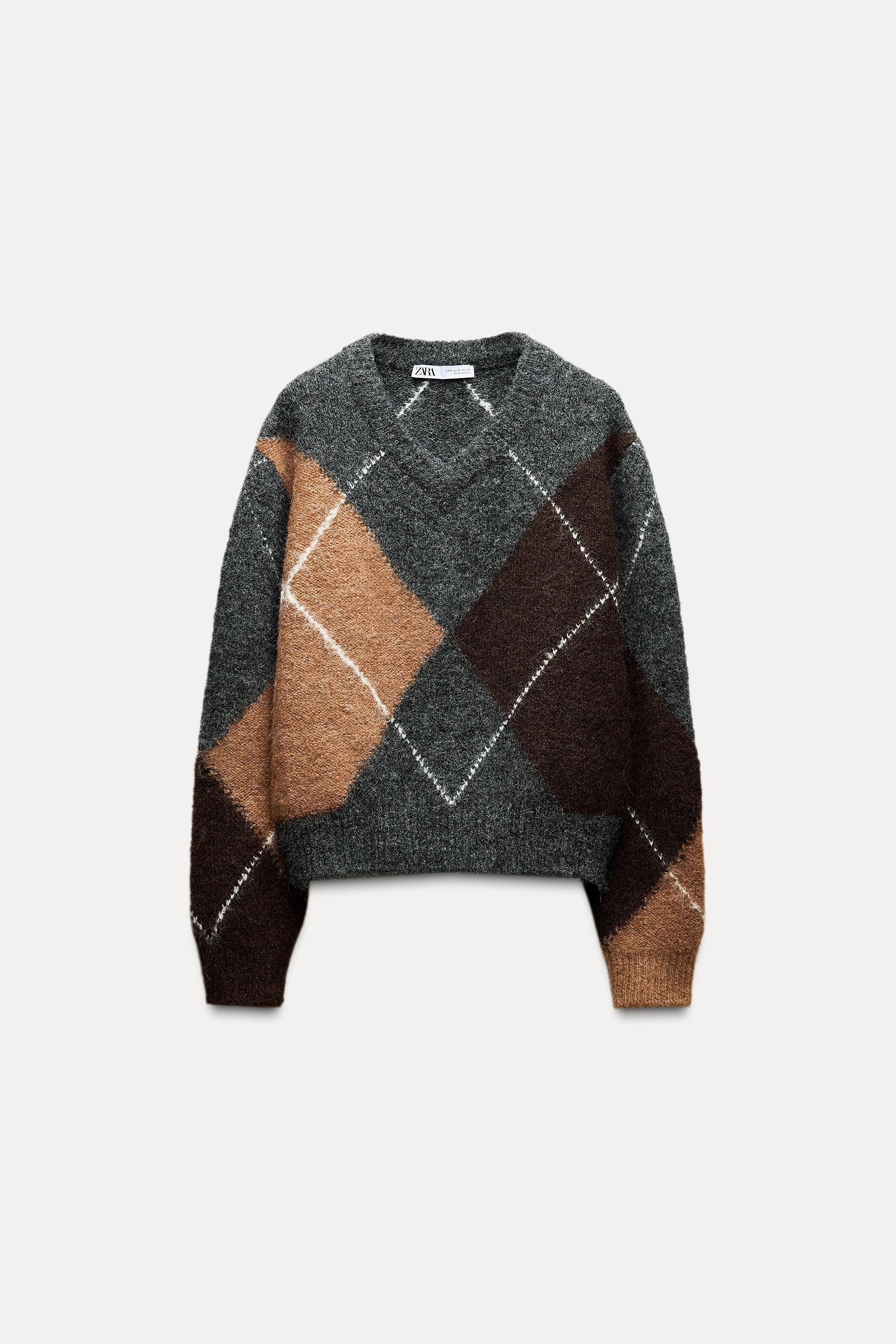 KNIT ARGYLE SWEATER Product Image