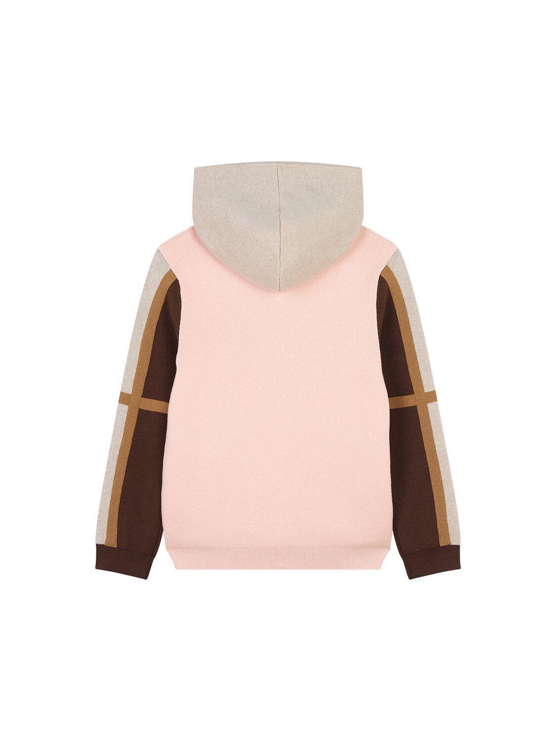 CHLOÉ Cotton & Wool Knit Cardigan In Pink Product Image