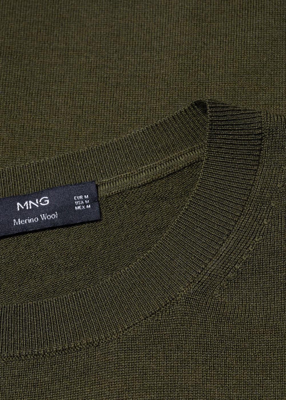 MANGO MAN - Merino wool washable sweater olive greenMen Product Image