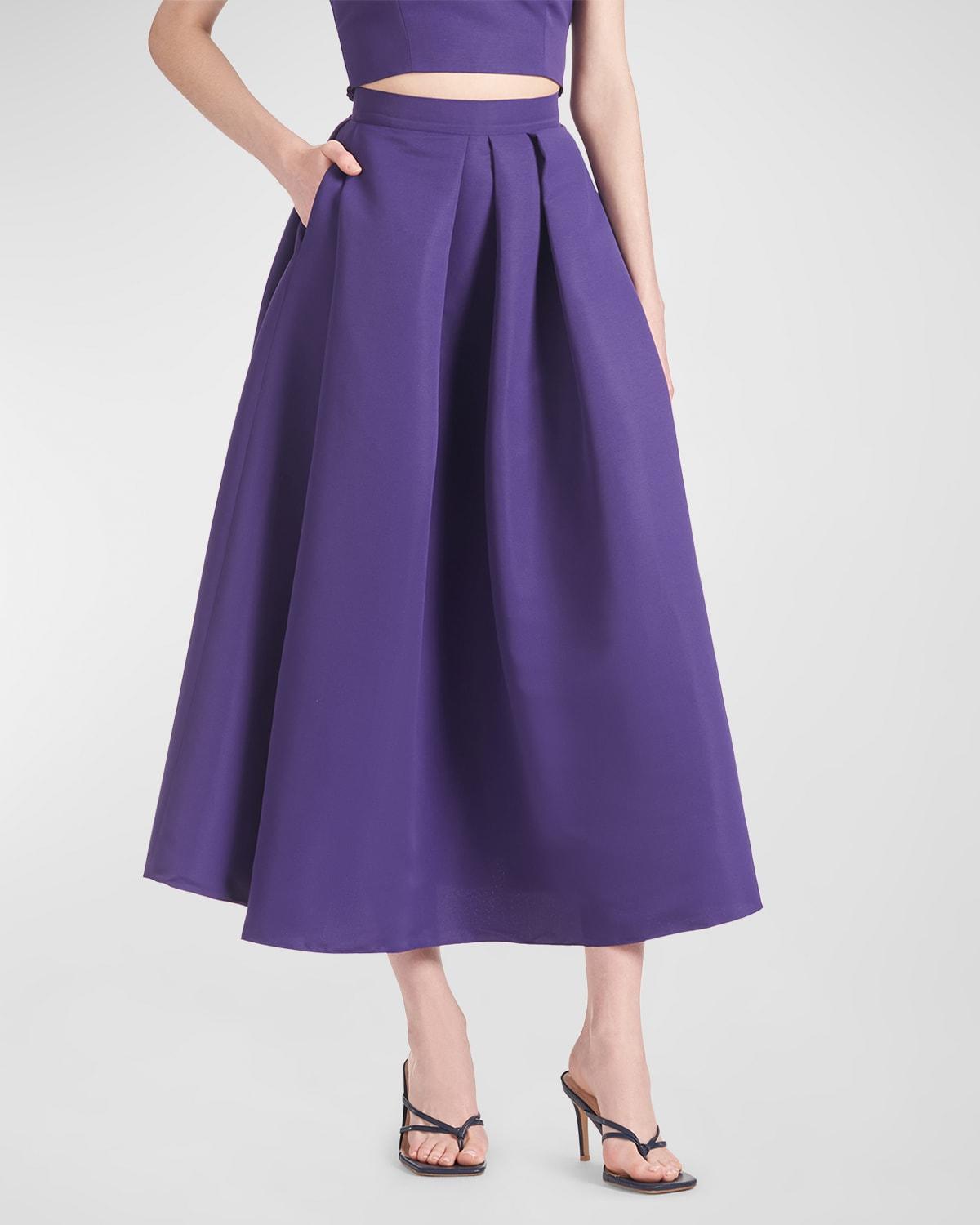 Leighton Pleated A-line Midi Skirt Product Image