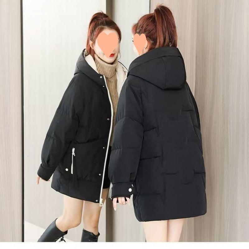 Hooded Plain Padded Coat product image