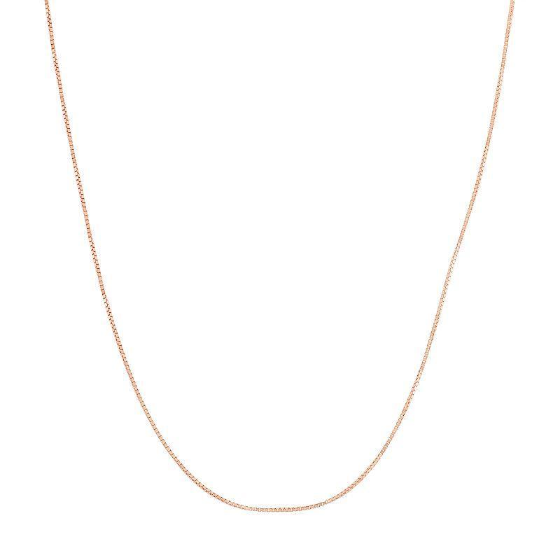 Jordan Blue 10k Gold Adjustable Box Chain Necklace - 22 in., Womens Pink Product Image