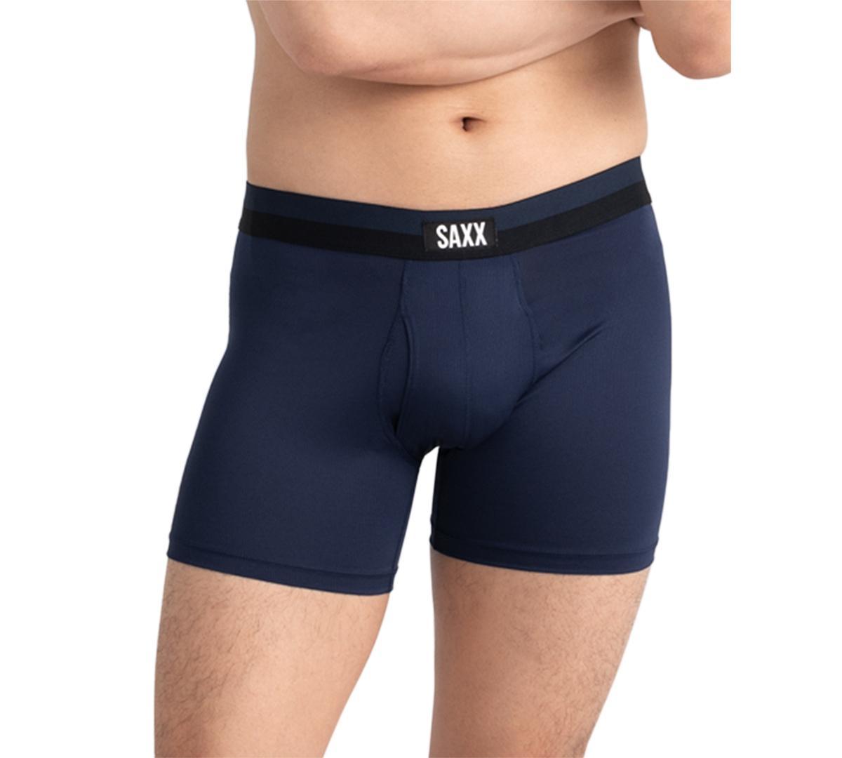 SAXX UNDERWEAR Sport Mesh Boxer Brief Fly 2-Pack (Navy/City Blue) Men's Underwear Product Image