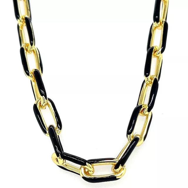 Juvell 18K Gold Plated Black Accent Necklace, Womens, Two Tone Product Image