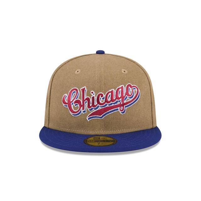 Chicago Cubs Canvas Crown 59FIFTY Fitted Hat Male Product Image