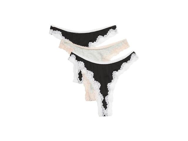 Honeydew Intimates Elle Thong 3-Pack (Black/Heather Grey/Black) Women's Underwear Product Image