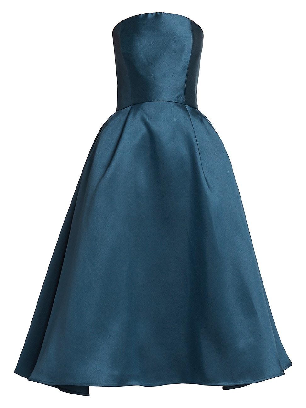 Womens Duchess Satin Fit-&-Flare Dress Product Image