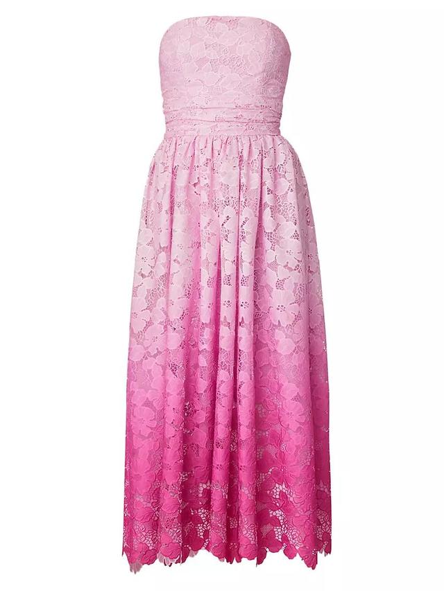 Tulip Ombré Floral Lace Midi-Dress Product Image