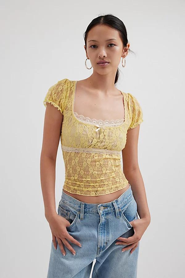 Kimchi Blue Malka Sheer Lace Top Womens at Urban Outfitters Product Image