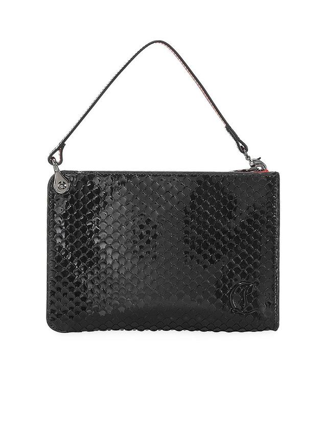 Womens Snake Embossed Leather Pouch Product Image