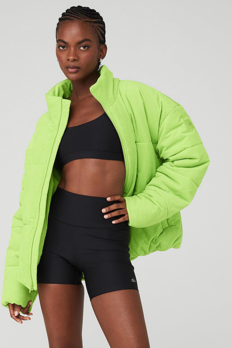 Corduroy Stage Puffer - Celery Female Product Image