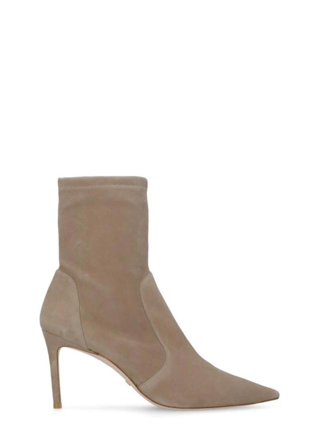 STUART WEITZMAN Suede Ankle Boots 85 In Beige Product Image