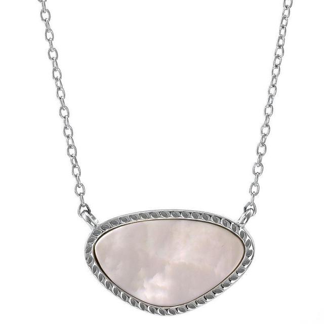 Gemistry Sterling Silver Mother Of Pearl Pendant Necklace, Womens White Product Image