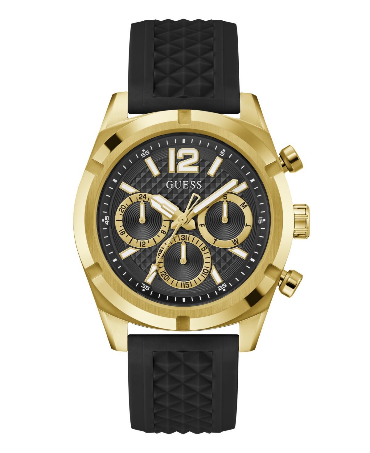 Guess Mens Multi-Function Black Silicone Watch, 44mm Product Image