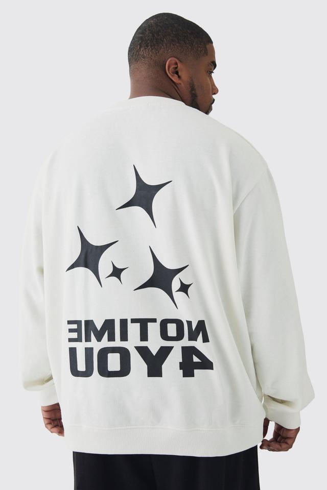 Plus Back Print Oversized Sweatshirt | boohooMAN USA Product Image