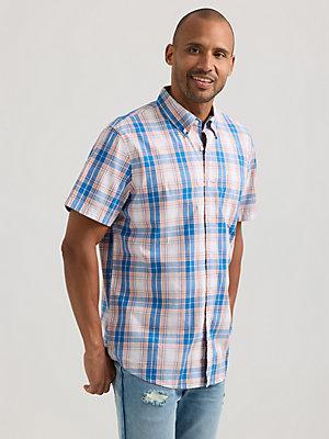 Men's Short Sleeve Madras Plaid Button Down Shirt | Men's Tops | Lee® Product Image