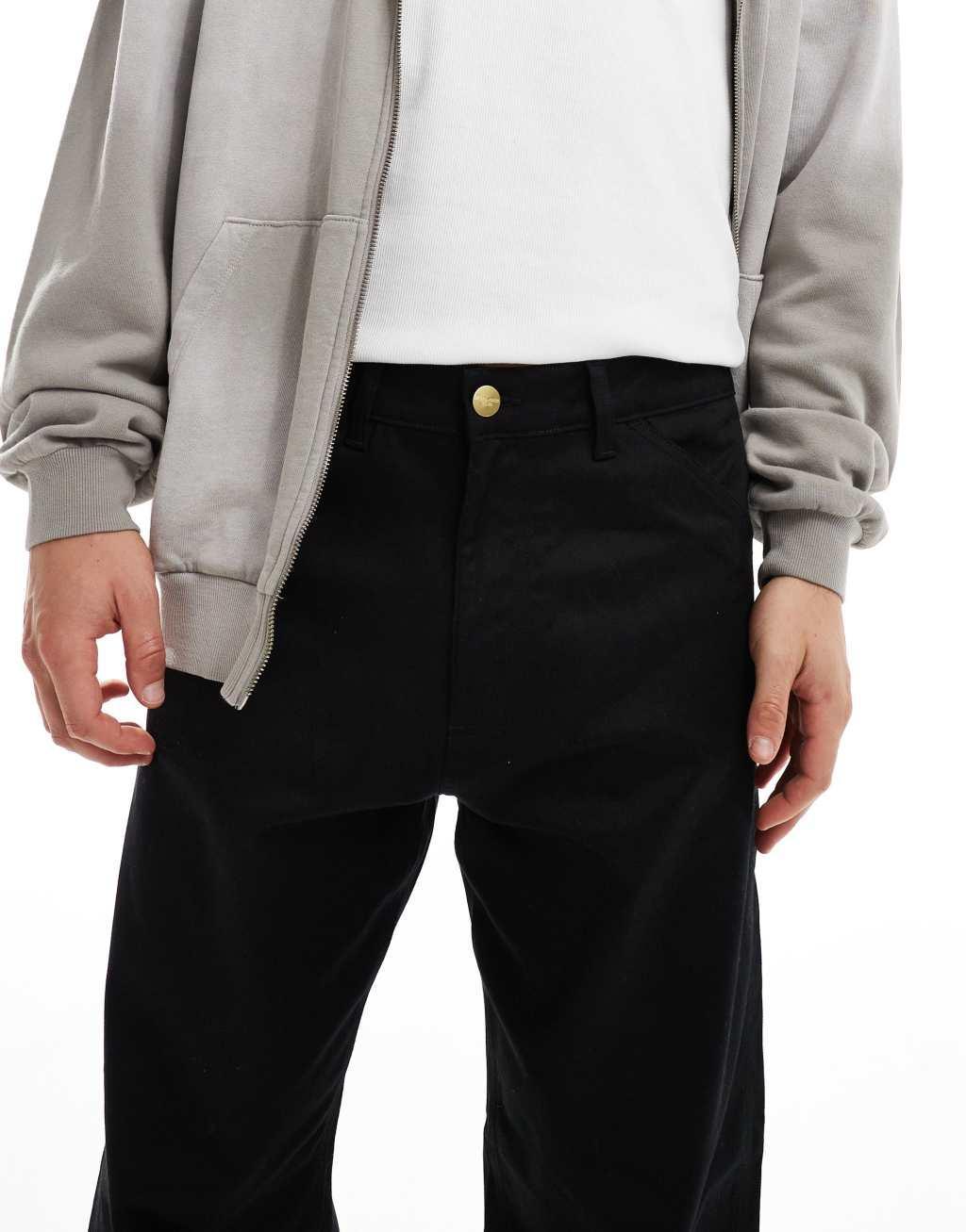 Jack & Jones loose fit workwear chino pants in black  Product Image