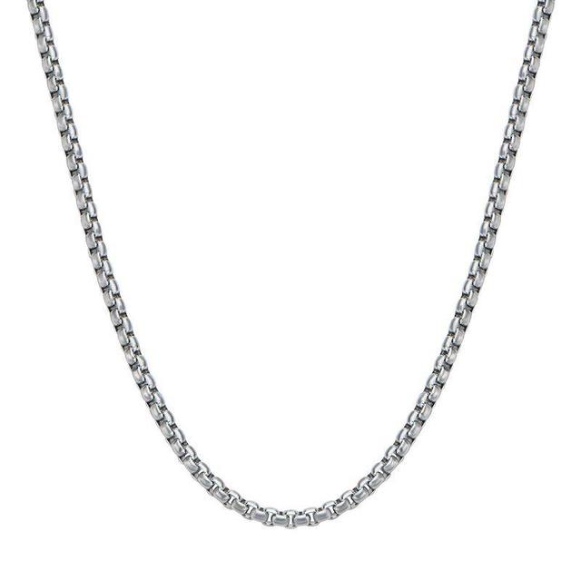 Mens Stainless Steel 5 mm Box Chain Necklace Silver Tone Product Image