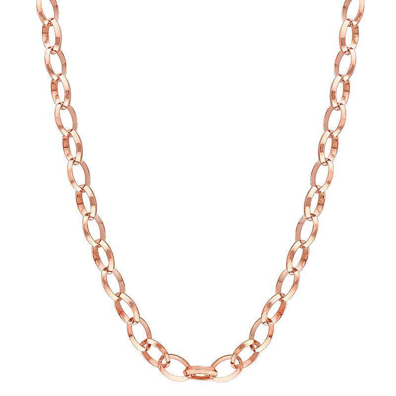 Stella Grace Sterling Silver 8 mm Rolo Chain Necklace, Womens Pink Product Image