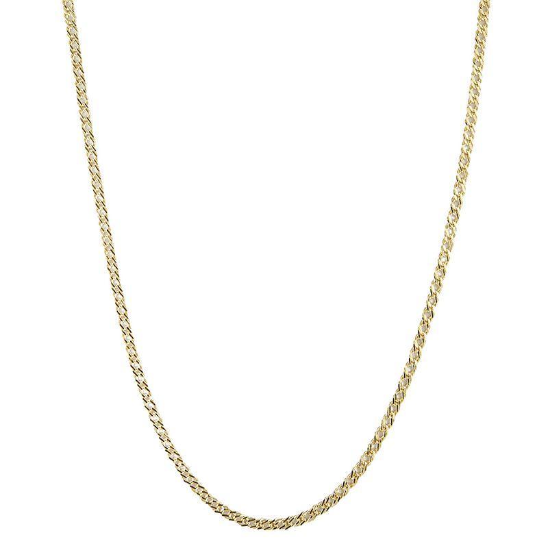 Sunkissed Sterling Double Curb Chain Necklace, Womens Gold Product Image