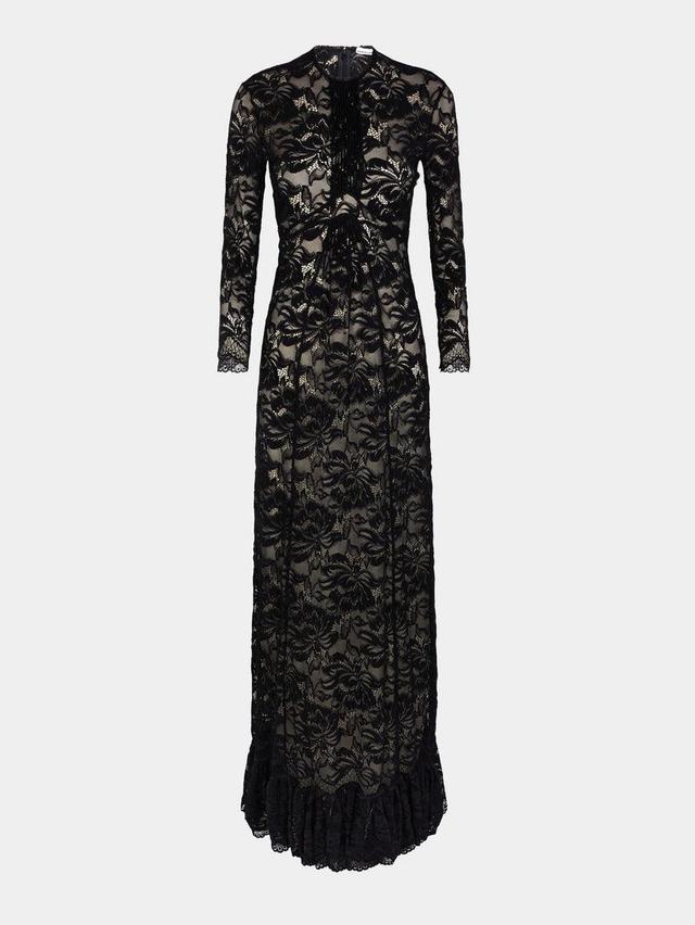 Long black lace dress Product Image