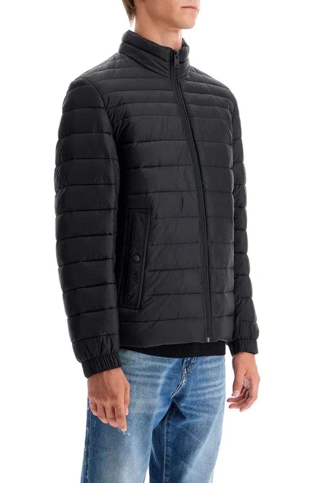 HUGO BOSS Water-repellent Padded Jacket With Logo Badge In Black Product Image