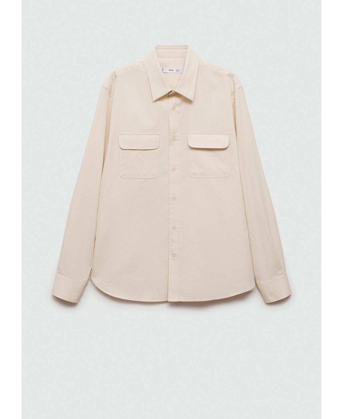 Mango Mens Pockets Detail Twill Cotton Overshirt Product Image