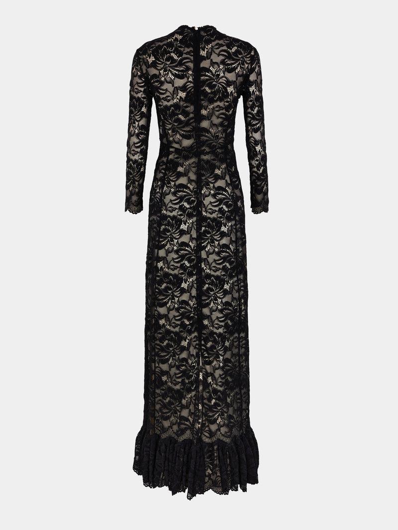 Long black lace dress Product Image