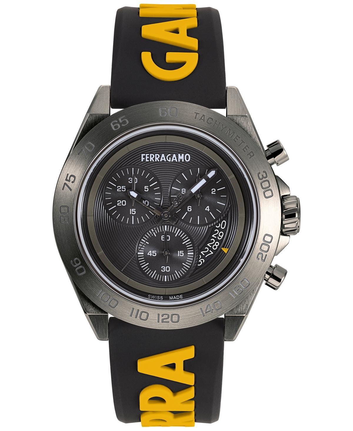 Mens Urban Chrono IP Yellow Gold Case & Silicone Strap Watch Product Image