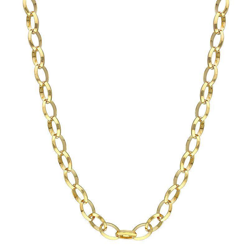 Stella Grace Sterling Silver 8 mm Rolo Chain Necklace, Womens 18k Gold Plated Product Image