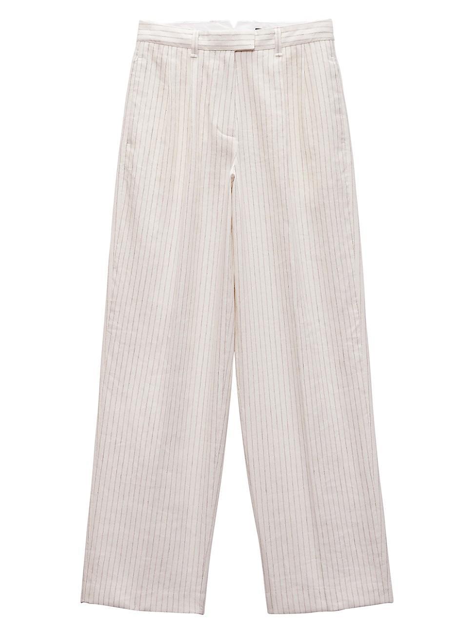 Womens Newman Stripe Cotton-Linen Pants Product Image