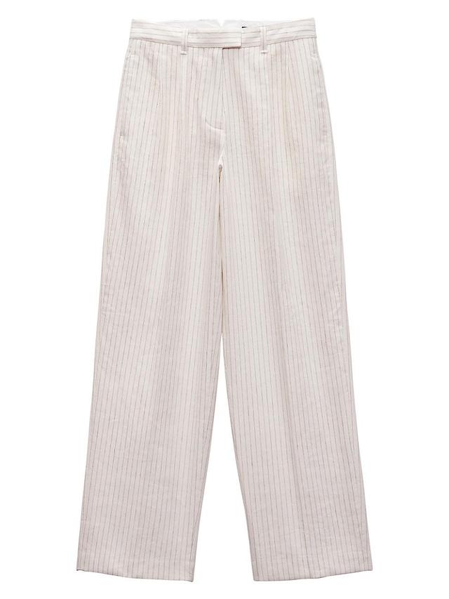 Womens Newman Stripe Cotton-Linen Pants Product Image