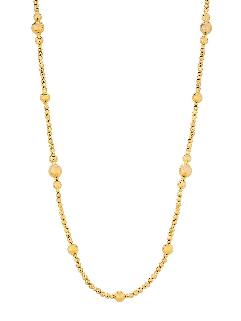 Womens 9th And 38th Carnegie 24K Gold-Plated Bead Necklace Product Image