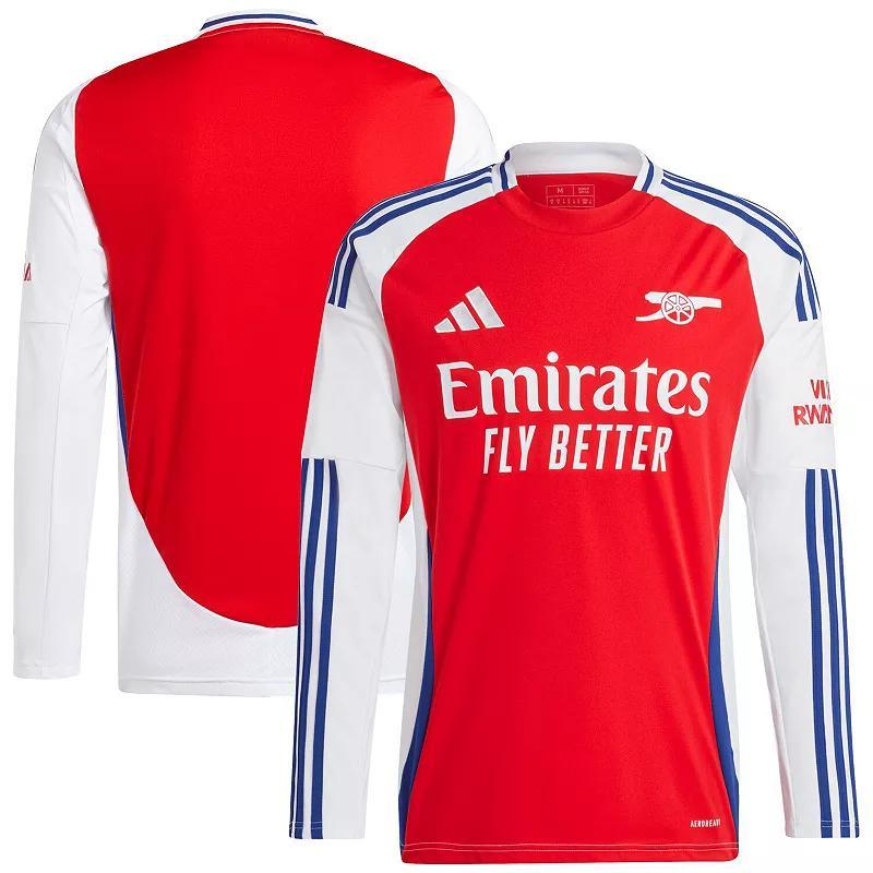 Mens adidas Red Arsenal 2024/25 Home Long Sleeve Replica Jersey Product Image