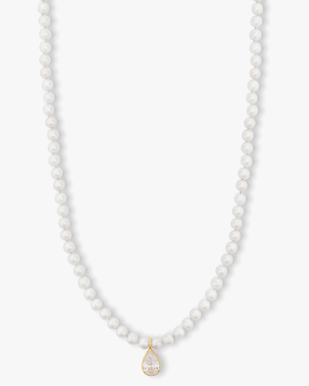 Perfect Pearl Necklace 30" w/Detachable Teardrop - Gold Product Image