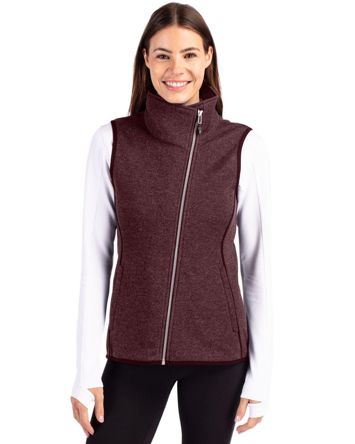 Cutter & Buck Womens Mainsail Sweater Knit Asymmetrical Vest Product Image