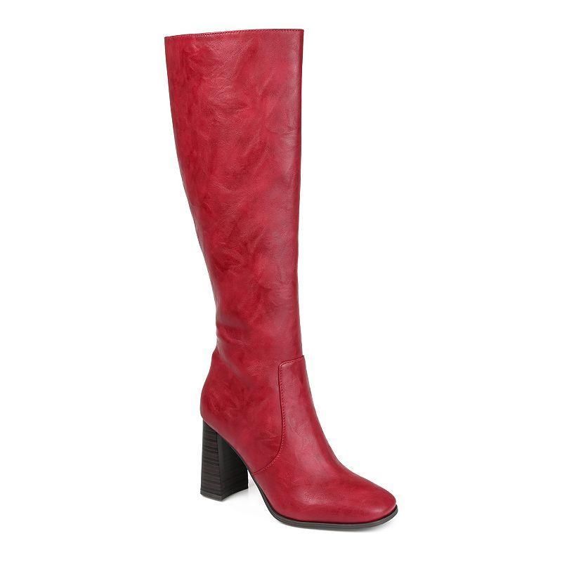 Journee Collection Karima Womens Knee-High Boots Red/Coppr Product Image